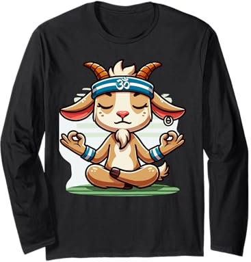 Ziege Yoga Spielzeug Ziege Stofftier Plüsch Ziege Yoga Party Spiel Langarmshirt