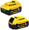2X 18V 5.0Ah Sostituzione per Dewalt batteria 18V per Dewalt batteria DCB200 DCB201 DCB204 DCB101 DCB112 DCB115 DCB184 DCB180 DCB181 DCB182 con indicatore LED