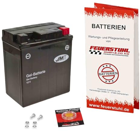 Batterie passend für Vespa Primavera 125, 2014-2024, wartungsfrei | Gel, einbaufertig, startklar, auslaufsicher, von JMT, inkl. 7,50€ Batteriepfand
