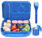 Amathley Brotdose Kinder mit Fächern,Bento Box Kinder,Brotdose Erwachsene,1300ML Lunchbox mit 5 Fächern und Saucenbehältern,Mikrowellen-und Spülmaschinenfest,BPA-Frei (Marineblau)