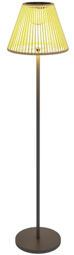 Outsunny Solar Stehlampe Rattan Solarleuchte 25 LEDs Outdoor Ø33x135 cm | Lichtsensor, IP44 Wasserdichte Lampe, Automatisch, Solarlampe im Boho-Stil, Garten, Rasen, Balkon