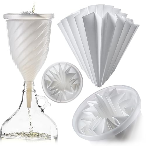 KADAX Filtereinsatz für Trichter, Faltenfilter, Filterpapier zur Feinfiltration von Wein, Likör, Saft und Spirituosen, Weinfilter, Likörfilter, Saftfilter (30 × 22.5 cm)