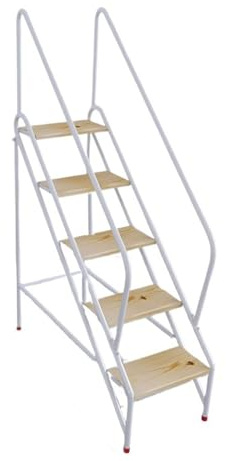 Taburete de Escalera for Piscina con reposabrazos, Silla de Escalera de Doble propósito, Plataforma Alta for Biblioteca, ático, Oficina y hogar. Taburete con Escalera(Five Step)