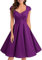 Bbonlinedress Women's Vintage 1950s cap Sleeve Rockabilly Cocktail Dress Multi-Colored Grape S