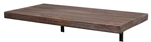 Mendler Wandtisch HWC-H48, Wandklapptisch Wandregal Tisch, klappbar Massiv-Holz - 100x50cm Shabby braun