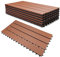 Lospitch WPC Terrassenfliesen 30x60cm 12er Set für 2m² in Holzoptik für Garten Balkon Bodenbelag mit Drainage und Klicksystem Terrassendielen Balkonfliesen Klickfliesen Holzfliesen Braun