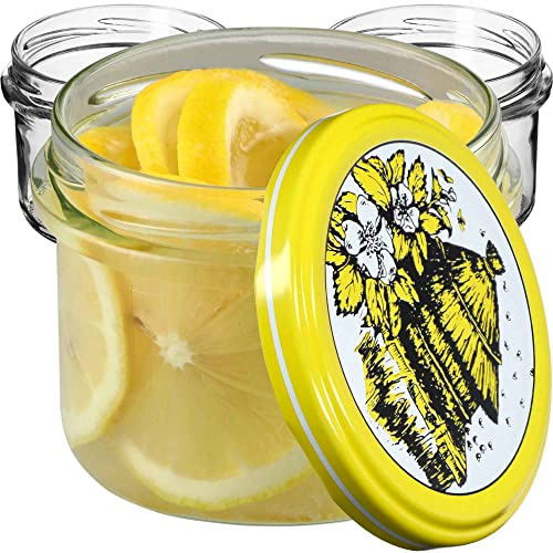 KADAX Tarros pequeños de 235 ml, frascos fi82, mini tarros para miel y condimento, tarros de mermelada con tapa, tarros herméticos para regalar (10 unidades)