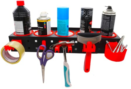 TollTool Dosenhalter für Sprühflaschen und Werkzeug - Sprühflaschenhalter Spraydosenhalter Werkstatt Halterung für Spraydosen sprühdosen Regal, Spray Bottle Storage Rack (1 Stück)