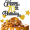 ZHIHUI Tortendeko 70 Geburtstag Schwarz&Golden Junge Mädchen, 7Stück 70.Kuchendeko Geburtstag, Happy 70 Birthday Deko Torte Kuchen Deko Cake Topper für 70 Geburstagstorte Deko Jungen Mädchen Mann Frau