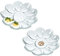 KADAX Eierteller aus Glas, ⌀ 21,5 cm, praktischer Teller für Eier, Eierhalter, robuste Eierablage, Eierplatte, Eierbehälter, Eiertablett, Eierspender (2x Blumenforme, transparent, 18 Eier (2x9))