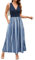 OUGES 2024 Womens Sleeveless V-Neck Wrap Summer Dress Floral Maxi Dresses with Pockets(Floral03-3142,S)