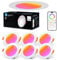 VARICART Alexa LED Einbaustrahler 230V RGB, Smart LED Spot Flach Bluetooth 7W neutralweiß 5000K, Einbaustrahler Dimmbar Farbig, Deckenspots Musik Sync APP Steuerung, Farben Spots Deckenleuchte, 6Pcs