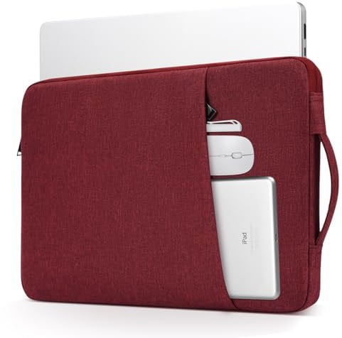 iKammo 14 Inch Laptop Sleeve Case for HP/Acer/Lenovo/ASUS/Dell Laptops, Chromebook/Stream/Pavilion/Chromebook/Vivobook Go/Latitude, Wine Red