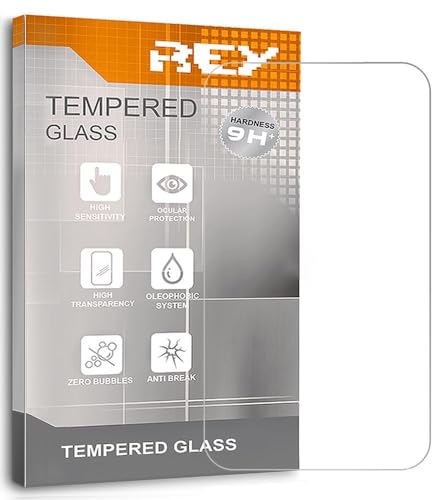 REY 2X Protector de Pantalla para UNIVERSAL 10, Cristal Vidrio Templado Universal, Antiarañazos, Transparencia total, Ultra Resistente Medidas 25,3 x 14,4cm ¡¡¡ Medir antes de comprar !!!