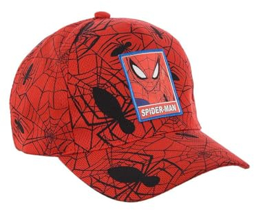 Marvel Spider-Man Baseball Kappe für Jungen, Linsenförmiges Design Kinder Sommermütze, Geschenk für Jungen | Rot