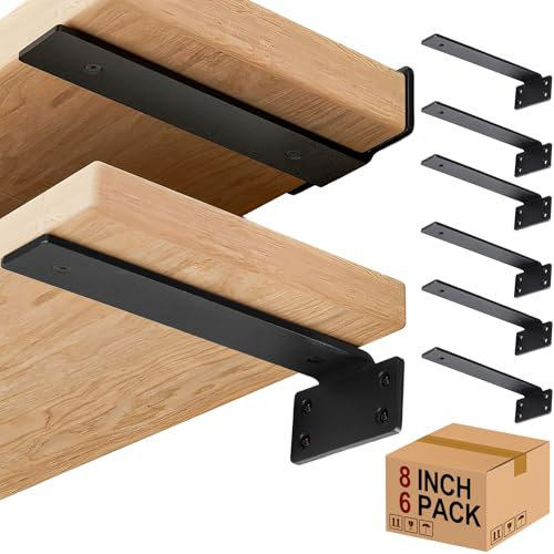 Confezione Da 6 Staffe Per Mensole Da 20 Cm, Resistenti Staffe Per Mensole Angolari Da Parete, Supporto Da Appendere Alla Parete