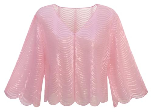 Damen Umschlagtücher Stola 1920s Stola Damen Retro Schal glänzende Tücher Schals 20er Jahre Gatsby Kostüm Accessoires Damen Bolero Pailletten Cape Achselzucken Wrap Elegantes Abend Cape