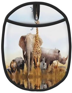 Animal Safari - Set di presine in silicone resistenti al calore per cucinare, cuocere e piatti caldi