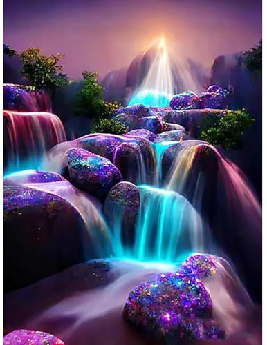 ZEELANNA Diamond Painting Adulte Paysage Diamond Painting, Diamant Painting, Peinture Diamant, Broderie Diamant Kit Complet, Tableau Perle Diamant, Vue de Nuit Murale Décoration 30x40cm