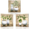 Piy Painting 3X Impression Sur Toile, Plantes Vertes En Bouteilles Peintures Sur Toile, Art Mural Sur Toile, Peinture Sur Toile De Feuilles Pour Salon Bureau Chambre Cuisine, 58 X58 cm/174 x58 cm