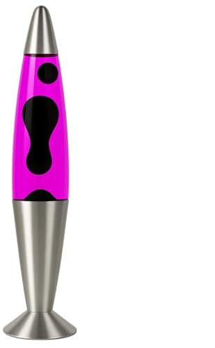 Licht-Erlebnisse Lavalampe Schwarz Pink - 42 cm hoch - Retro Lampe Lava - inkl. Leuchtmittel - Deko Tischleuchte Stimmungslampe JENNY
