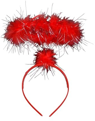 sporful Roter Engel Heiligenschein Stirnband Feder Heiligenschein Haarband für Party Teens Engel Kostüm Zubehör 11,9 x 22,9 cm