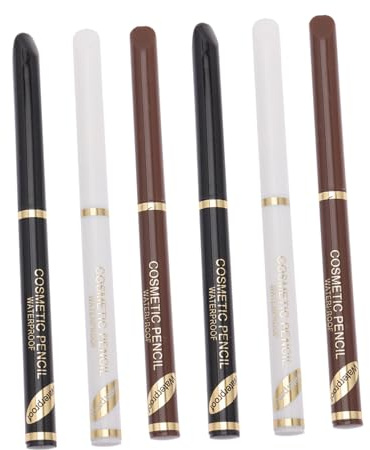 WOONEKY 6 Stück Bartstifte für Männer Präzise Bartnachfüllung und Styling Kompakte Leichte Barber pencils in Schwarz Weiß und Braun für Natürliche Bartkonturen und Schnelle Anwendung