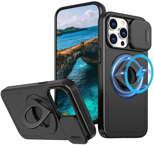 LXHGrowH Cover per iPhone 11 Pro MAX Militare Antiurto Armor, Nero | Custodia Anti-shock Protettivo di Militare Grade Armor, Compatibile con MagSafe, con Scorrevole Protezione Fotocamera