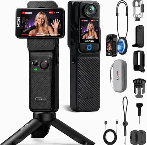 SJCAM C400 Videocamera 4K(0GB), Action Cam Doppio Touch CMOS, 7H, Nero
