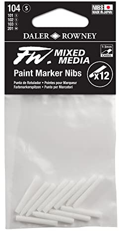 Daler-Rowney FW Technical Marker Nibs, Plastic Bag, 0.04-0.12in - 1-3mm, chisel, Set 104, 12pcs