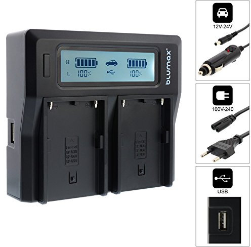 Doppelladegerät BP-U60 Dual Charger | passend zu Sony PMW Reihe EX1, EX1r, EX3, F3, F3K, F3L, 100, 150, 160, 200 UVM || 2 Akkus gleichzeitig Laden