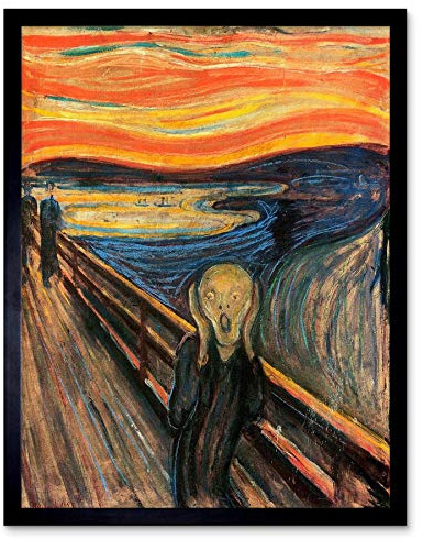 Wee Blue Coo Edvard Munch The Scream Old Master Painting Art Print Framed Poster Wall Decor Kunstdruck Poster Wand-Dekor-12X16 Zoll