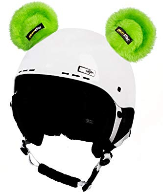 Crazy Ears Helm-Accessoires Biene Teddy Maus Katze. Ski-Ohren geeignet für Skihelm Motorradhelm Fahrradhelm und vieles mehr. Helm Dekoration für Kinder und Erwachsene, CrazyEars:Grüner Bär