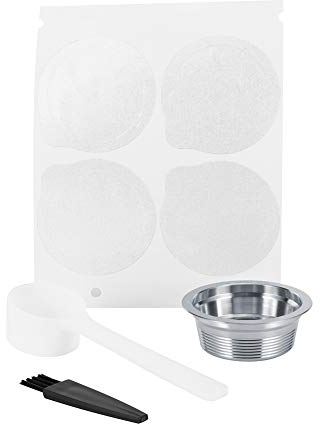 Stainless Steel Refillable Coffee Capsules Reusable Espresso Capsule Cup Filter Set with Lids Spoon and Brush for LAVAZZA A MODO MIO Coffee Machine