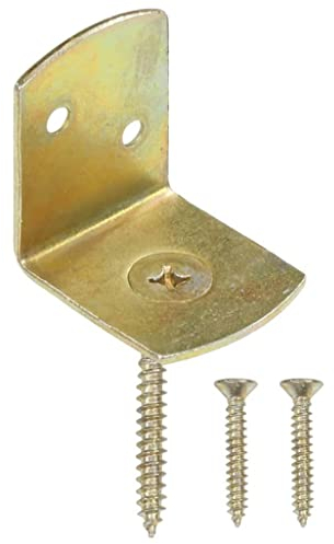 vidaXL L-Shaped Fence Panel Brackets, Galvanised Metal with Yellow Hot-Dip Coating, Ideal for Garden Fence and Trellis Panels, Pack of 48