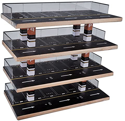 Milageto 1:64 Diorama Acryl Parkplatz 4-stufige Schaukasten Modell Geschenke Tabletop Decor Geschenke für Modellauto Leichtmetallautos Display, 33 x 16 x 32 CM