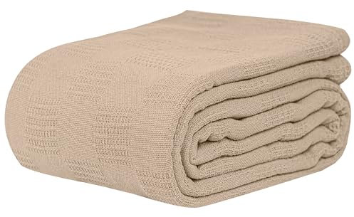 Linteum Textile Hospital - Coperta termica anti-scivolo, 100% cotone (188 x 254 cm, tortora)