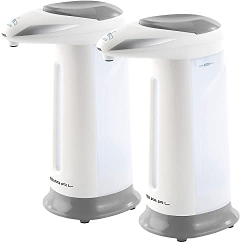 PEARL Seifenspender Sensor: 2er-Set automatische Seifenspender mit Bewegungssensor, grau (Handsensor, Sensorseifenspender, Schaumspender)