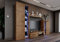 Furnix Wohnwand RIVAY Mediawand Holz Wohnzimmer 4-TLG Komplett-Set mit LED - TV Lowboard, Highboard Vitrine, Wandregal - Modern Freistehend - B 270 x H 190 x T 40,2 cm, Farbe Lefkas Eiche