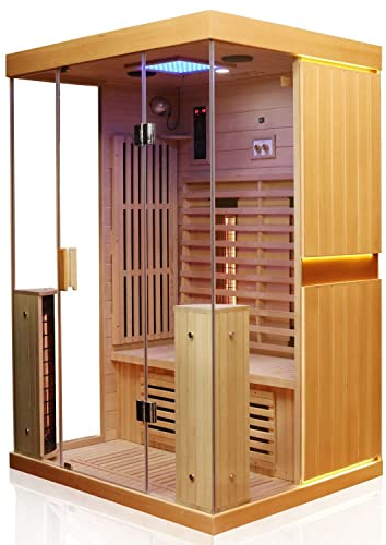 Luxus LED Infrarotsauna 130x105 Infrarotkabine Wärmekabine Sauna Vollspektrum