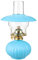 amanigo 28cm Glas Petroleumlampe Kamin Klarglas Öllicht mit dekorativer Abdeckung Nostalgische Notöllampe Traditionelle Glasbutterlampe for drinnen und draußen (Color : Blue)