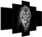 Estika Leinwandbilder - Schwarz-weißer Tiger, Blau Augen - 150x105 cm, 5-teilige Kunstdruck - Wandbilder für Wohnzimmer, Schlafzimmer, Moderne Wanddeko, Bild auf Leinwand - Tiere bilder