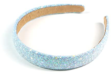 LEMONSTONE Glitzer Haarreif, Haarreifen Damen Glitzer, Haarreifen Mädchen, Haarreif Kinder, Mädchen Haarbänder Pailletten, Niedliches Tägliches Accessoire für Mädchen und Damen, Himmelblau