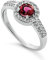 Orphelia Bague en argent 925 avec tourmaline rose et topaze blanche Taille 56, Argent sterling, Tourmaline