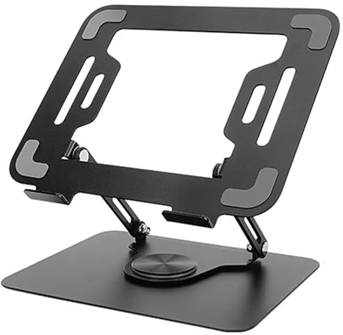 Kitbox 360° Drehbarer Laptop Ständer, Laptopständer Höhenverstellbar Stabiler Notebook Ständer für MacBook Air/Pro,Dell,HP und Anderer Laptop10-16 Zoll. (schwarz)