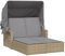 vidaXL Doppel Sonnenliege, Sonnenbett mit ausziehbarem Sonnendach, Doppelliege mit Verstellbarer Rückenlehne, Gartenmöbel Gartenliege, Beige Poly Rattan