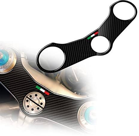 FLYIFE Moto per Ducati 748/916/996/998/1199/1299 Carbon-Look Upper Triple Yoke Protector Tank Pad Accessori, HWSAKJ6