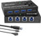 YOUTINGHDAV USB 3.0 Switch 4 PC, 4 in 4 out USB Switch 3.0, USB-Schalter Selector für 4 PC and Tastatur, Maus, Drucker, mit Wired Remote und 4 Kabeln