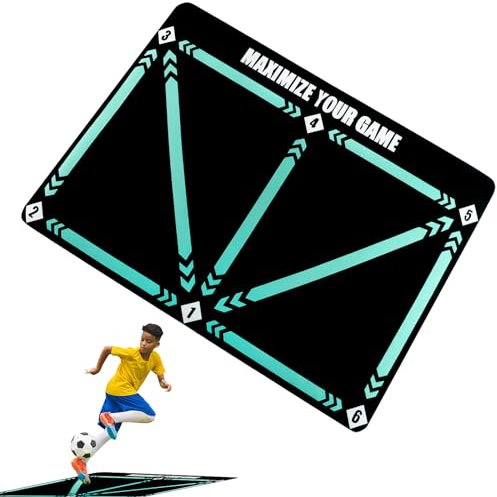 PBUSPU Fussball Matte, Fussballmatte Training Ball Mastery Matte, 60x90 cm Europa League rutschfeste Fussballmatte Training, Dribble Silent Sports Zubehör Jugendtraining Fußballmatten für Sport