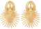 fdsmall Punk Große Sunburst Ohrstecker Gold Perle Sonne Dangle Ohrringe Big Sun Ray Ohrringe Retro Personalisierte Aussage Drop Ohrringe Schmuck (Gold)